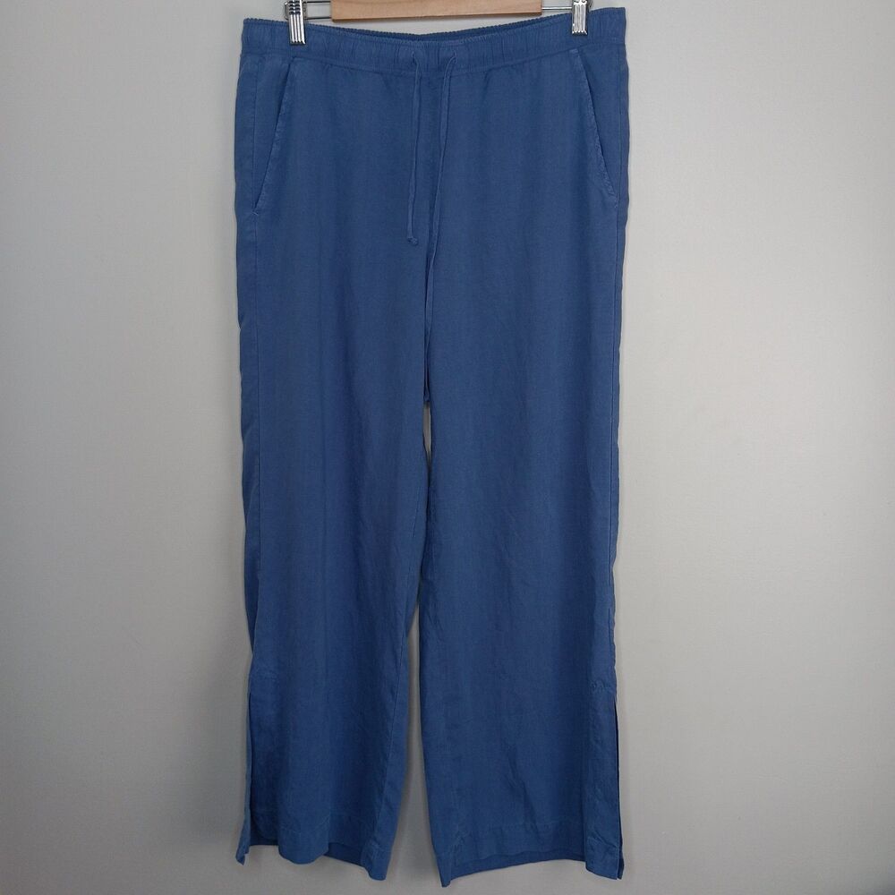 Cloth & Stone Pants Womens Medium Tencel Wide Leg Blue Comfort Lagenlook Travel